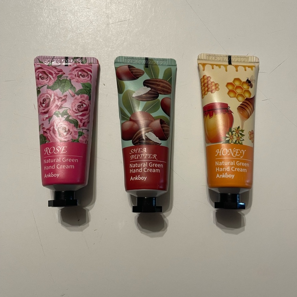 Ankooy Travel Size Hand Cream Bundle - Rose Shea Butter Honey